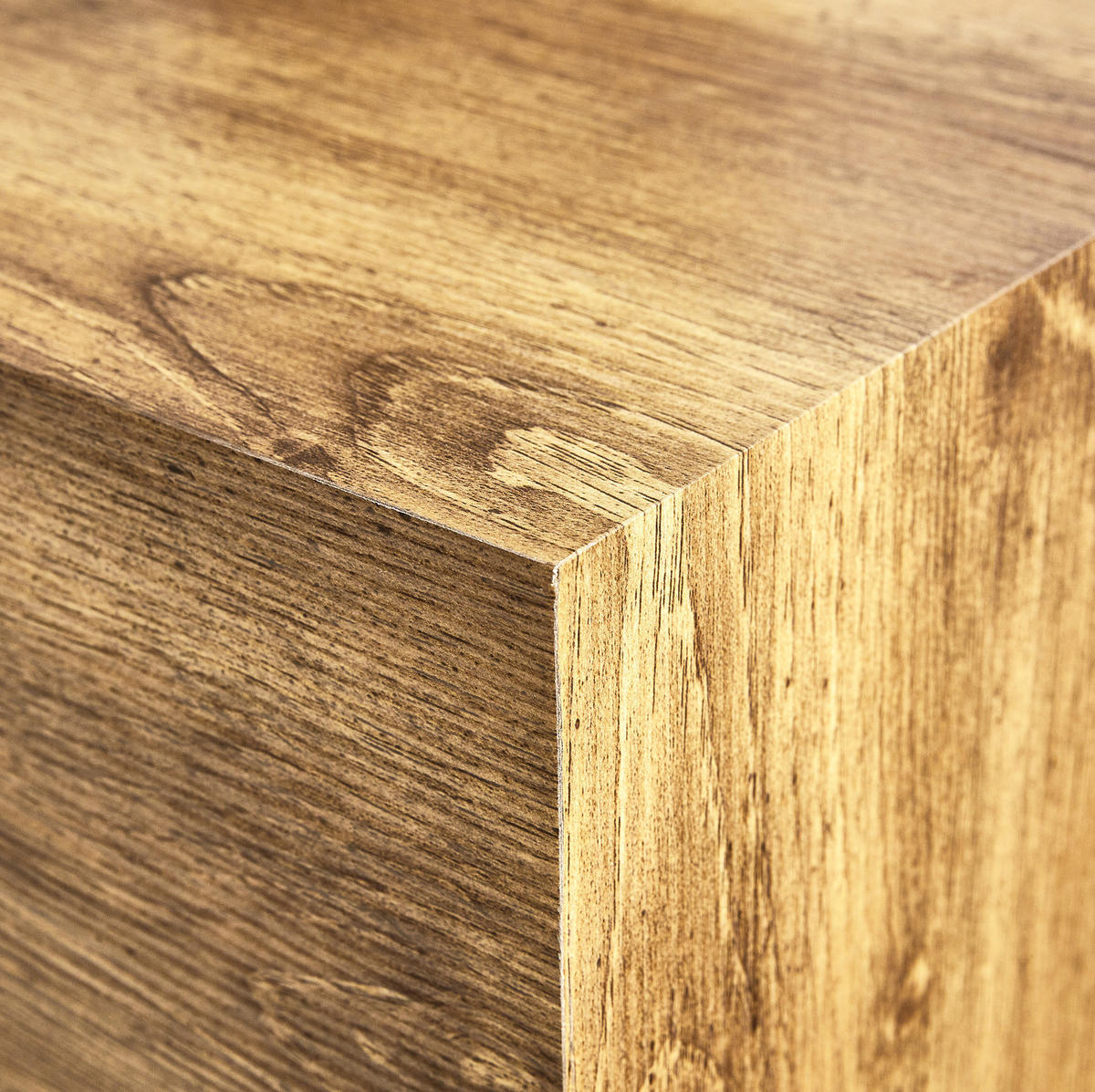 COUCHTISCH aus MDF 90x50x30 cm Holzfarben mit Holzmaserung und rutschfesten Silikonfüßen - Naturfarben, Holzwerkstoff (90/50/30cm) - IVMEU