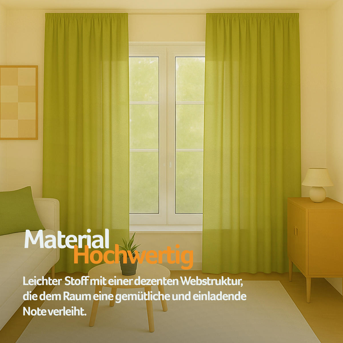 GARDINE Universalband "blickdicht" 2er Pack Grün 140x145 cm - Grün, Textil (140/145cm) - Bestlivings