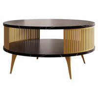 COUCHTISCH Roenni Gold - Goldfarben/Multicolor, Holzwerkstoff/Metall (75/75/30cm) - MIRJAN24