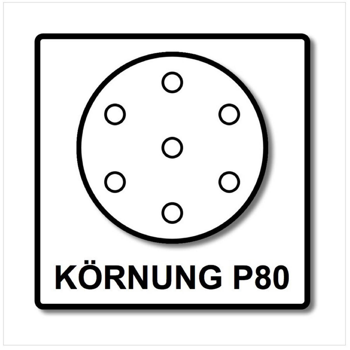 FESTOOL STF D125/8 Schleifscheiben 125 mm Granat P80 GR / 50 Stück ( 497167 ) - Multicolor, Kunststoff (140/140/80cm) - Festool