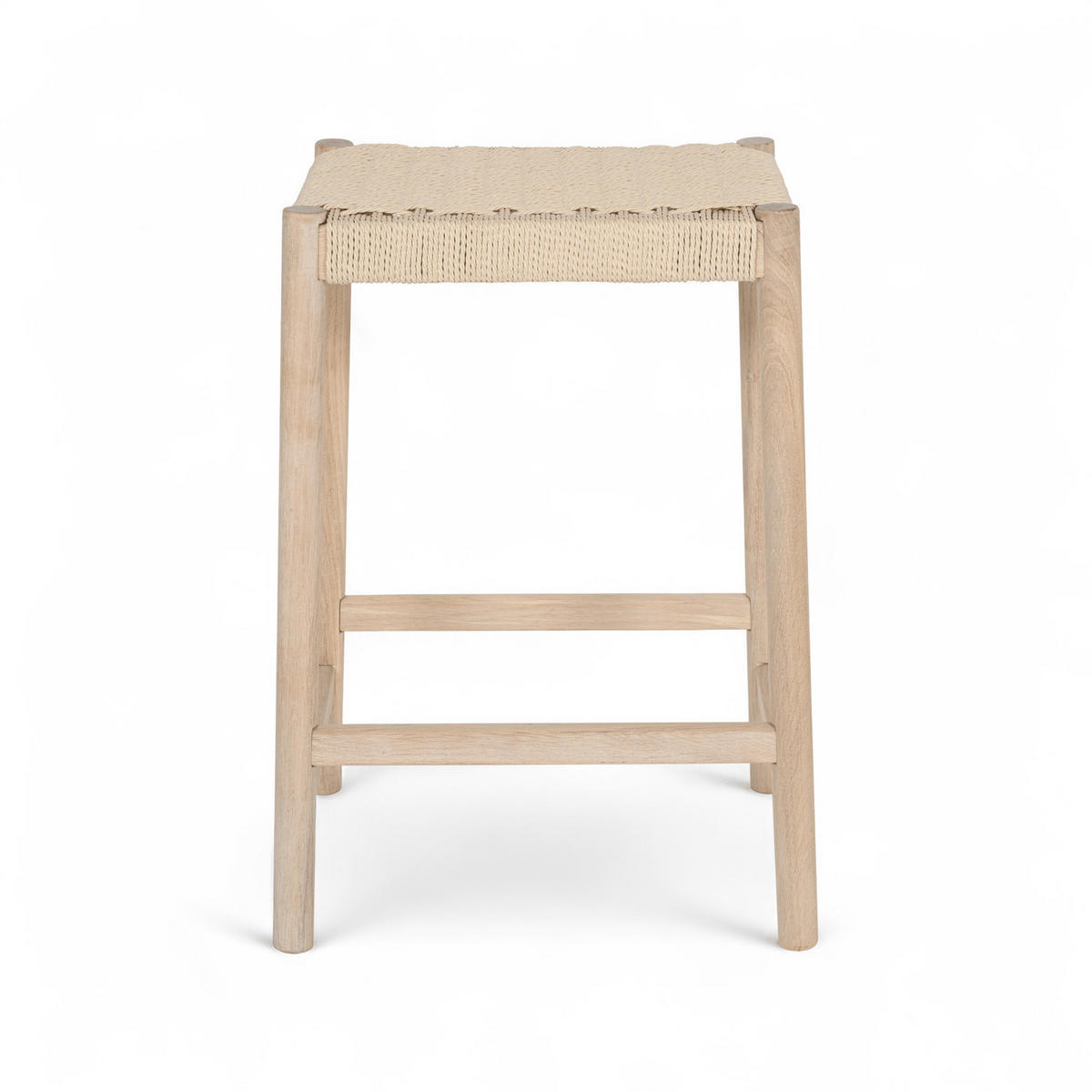 BARHOCKER 1 Stück in Rattan / Eiche Eiche bianco - Honigeiche/Eichefarben, Holz/Papier (44/66/37cm) - Furnhouse