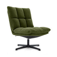 DREHSESSEL Tao aus moderner Cord khakifarbenem - Schwarz/Grün, Textil/Metall (66/92/79cm) - Sicaan