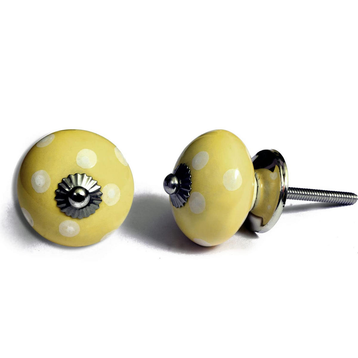 KERAMIKKNÖPFEN Set mit 40 Stück Keramikknäufen mit blauem Blumenmosaik 40 mm - Grün, Keramik (4/4/6.9cm) - Nacnic