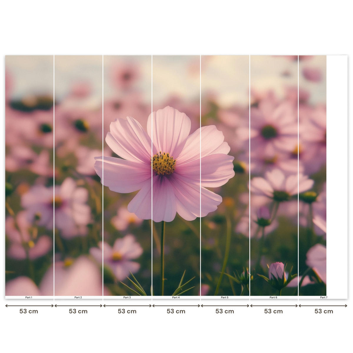 TAPETE - Blumen - Lila - Unscharf - 350x260 cm - Rosa, Papier (350/260cm) - OnlyWow