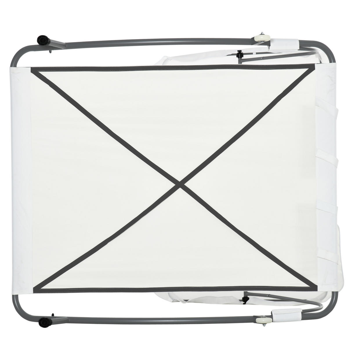 DOPPELLIEGE Sonnenliege Relaxliege rollbar mit Dach Stahl Cremeweiß - Creme, Kunststoff/Textil (175/134/200cm) - Outsunny