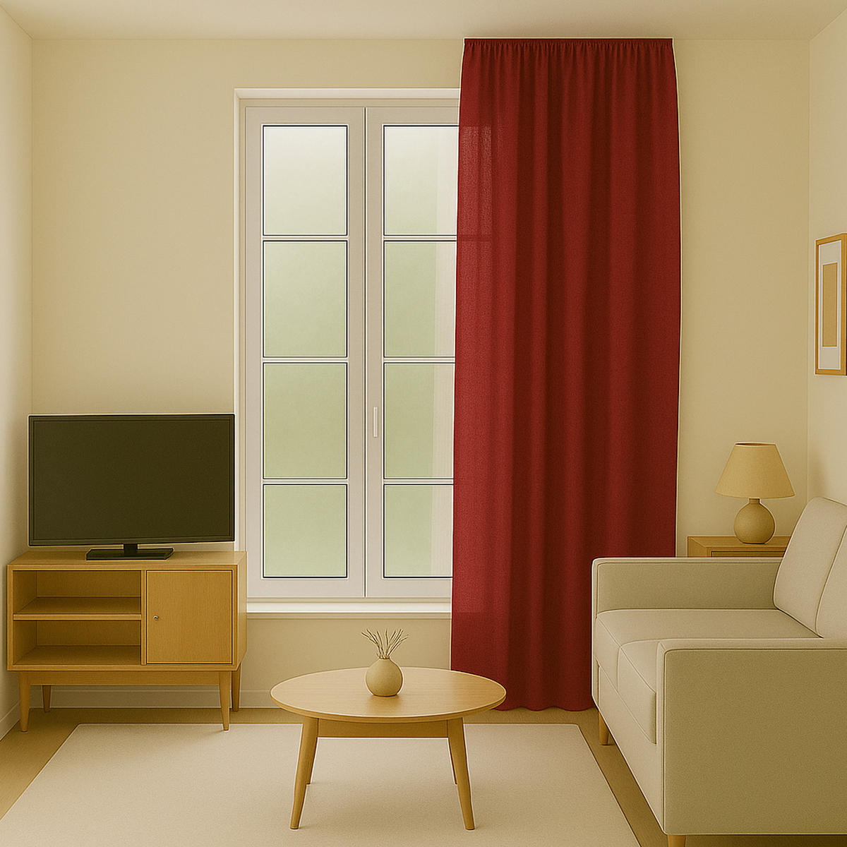 VORHANG Blickdicht ( 140x175cm ) mit Kräuselband / Universalband in Rot - Rot, Textil (140/175cm) - Bestlivings