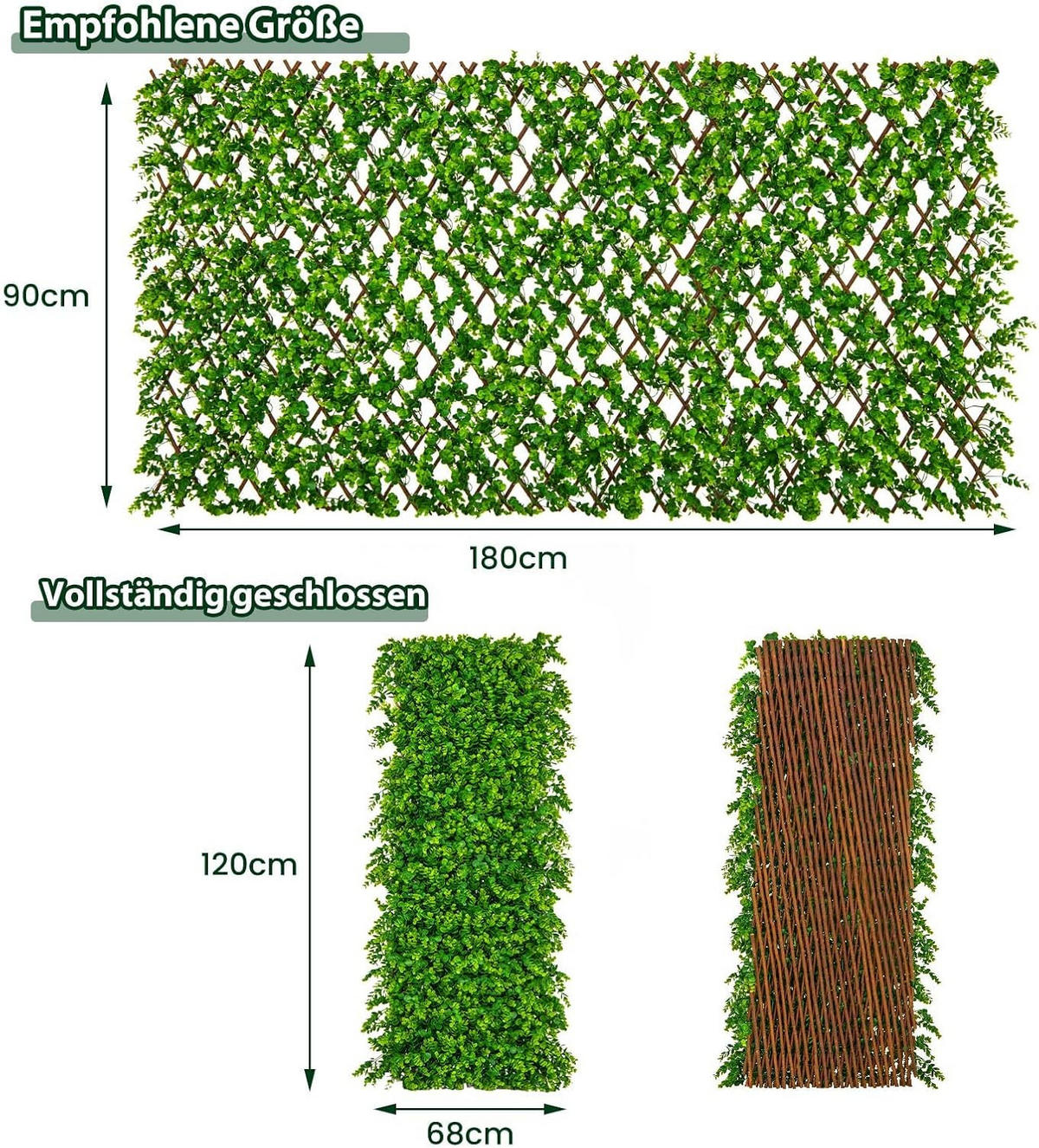 UMĚLÁ ROSTLINA zelená - zelená barva, plast (8cm) - COSTWAY