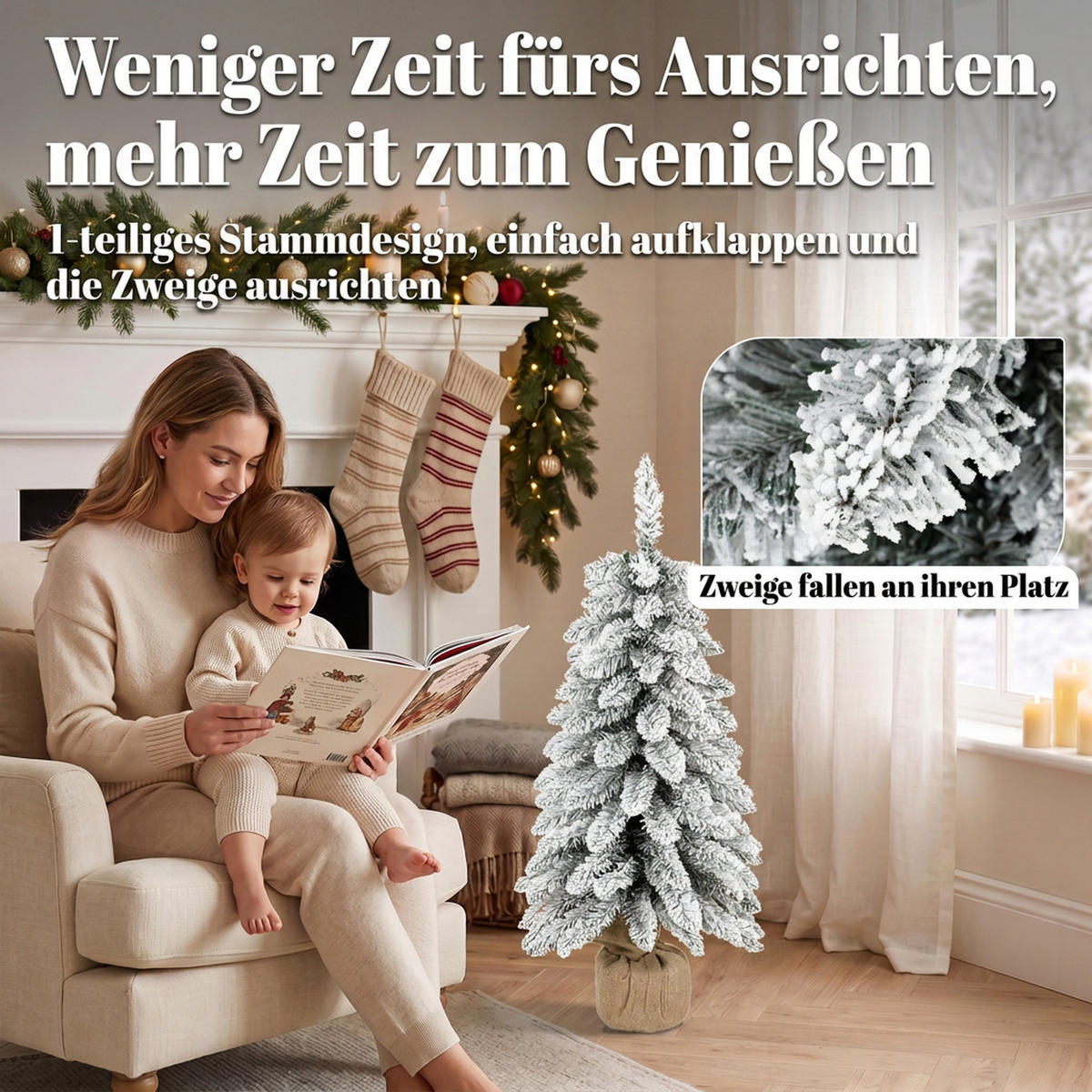 WEIHNACHTSBÄUME Weiß 46.0/46.0/90.0cm - Weiß, Kunststoff (90cm)