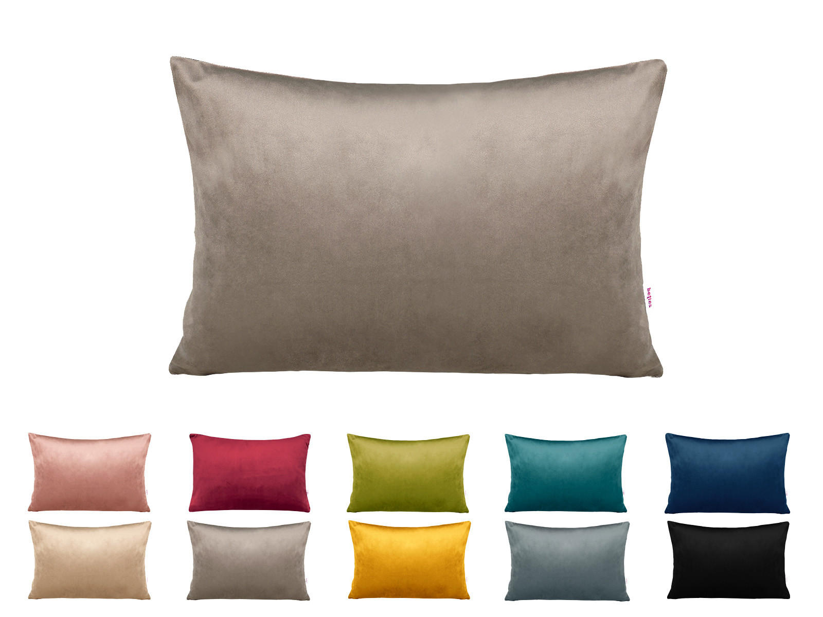 KISSENHÜLLE Samt&Sonders taupe 25/35 cm - Taupe, Textil (25/35cm) - beties Heimtextil