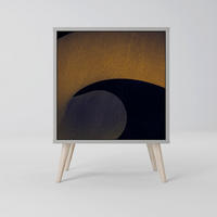 SIDEBOARD HOLLOW TIME, Grau, 57,5x42x77,5 cm, Schräge Buchenholzfüße - Buchefarben/Multicolor, Holzwerkstoff/Buchenholz (57.5/77.5/42cm) - SpaceRebels