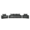 LOUNGEGARNITUR Gartenmöbel set 3+1+1 für den Garten, Terrasse, gartenmöbel lounge set SONNE EXCLUSICVE Grau - Grau, Holz - Kaiser Möbel