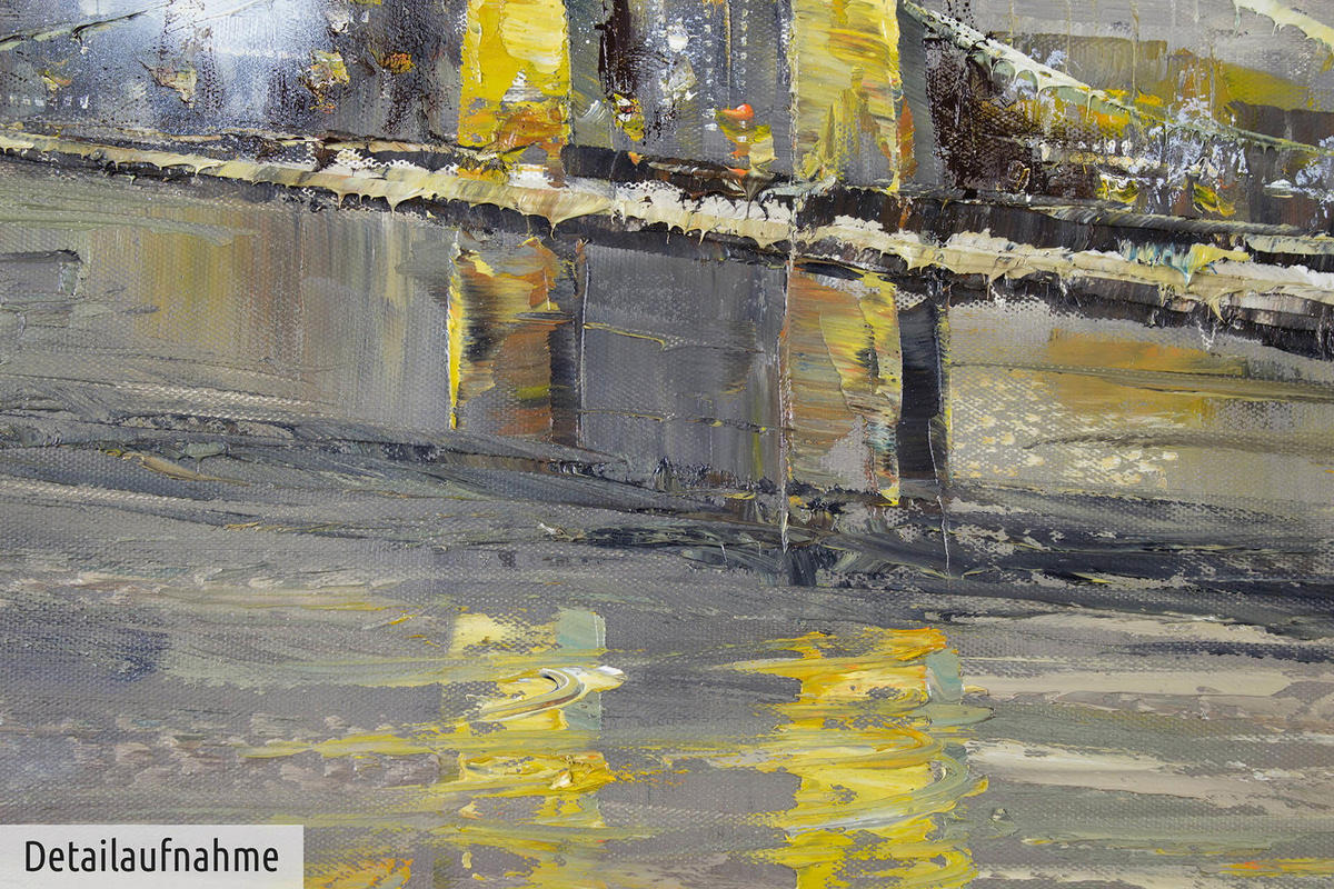 ACRYLBILD HANDGEMALT 100/50 cm - Grau, Holz/Textil (2.16/50cm) - KUNSTLOFT