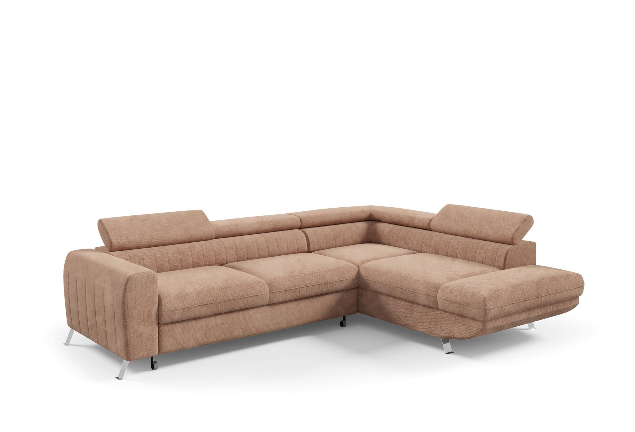 ECKSOFA Marios Mit Schlaffunktion - Rotbraun, Holzwerkstoff/Textil (202/260cm) - Fun Möbel