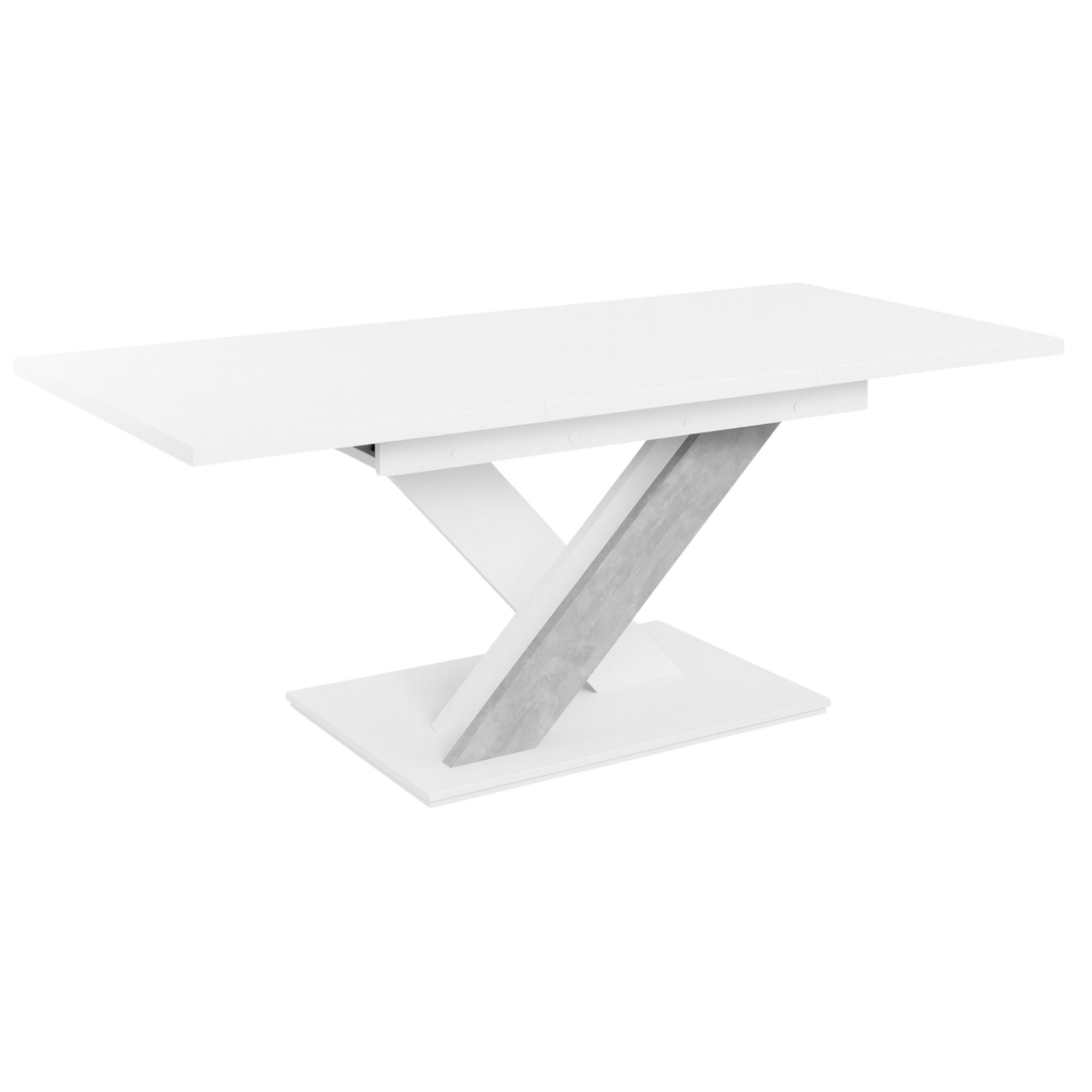 ESSTISCH Grau Betonoptik und Weiß Ausziehbar 140 - 180 cm - Weiß/Grau, Holzwerkstoff (140/80/75cm) - PROSPERO