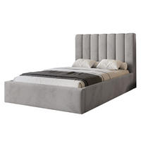POLSTERBETT CIERO 120x200 cm Platin Samt (Stoff Magic Velvet) - mit Bettkasten und Lattenrost - Grau, Holzwerkstoff/Textil (120/200cm) - Ravio