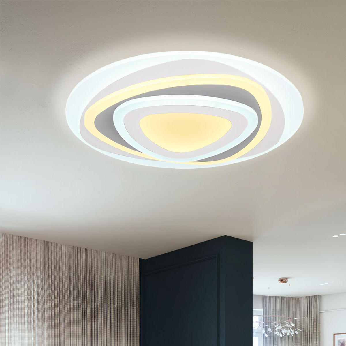 LED DECKENLEUCHTE Sabatino Weiß - Weiß, Metall (50/50/6cm) - Globo Lighting