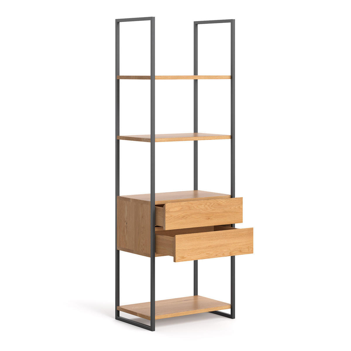 REGAL Moon aus massivem Eichenholz - Eichefarben/Naturfarben, Holz (80/180/40cm) - Danzz