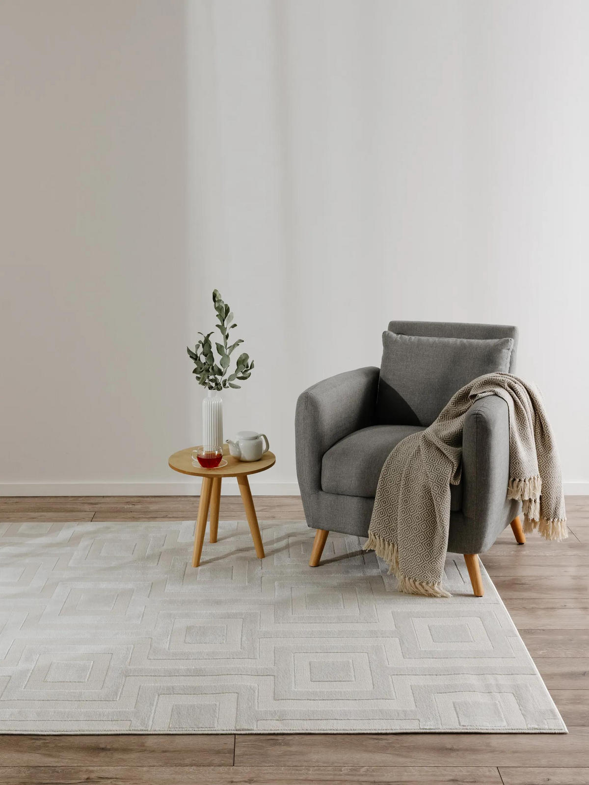 TEPPICH Claire Cream 240x340 cm - Creme, Kunststoff (240/340cm) - benuta