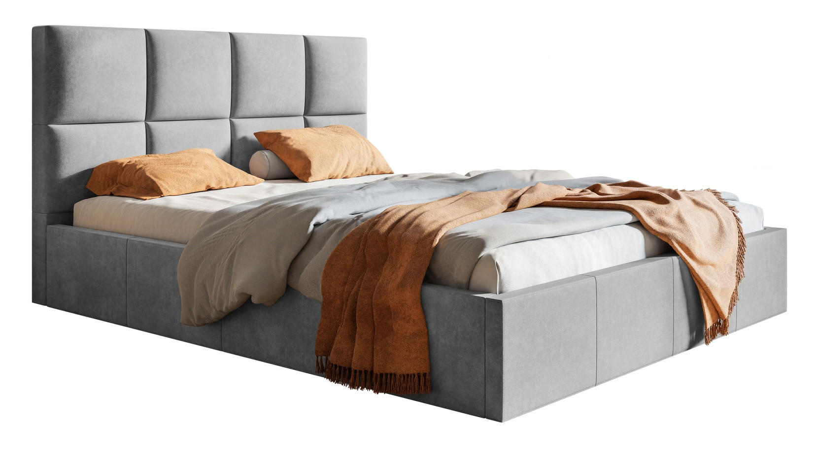 Emporius Doppelbett Hellgrau 200x200 cm