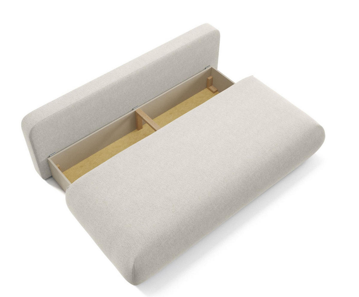 SOFA Creme OTO Ausziehbar Mit Bonnellfederung - Weiß, Textil (206/90/92cm) - Sepro Meble