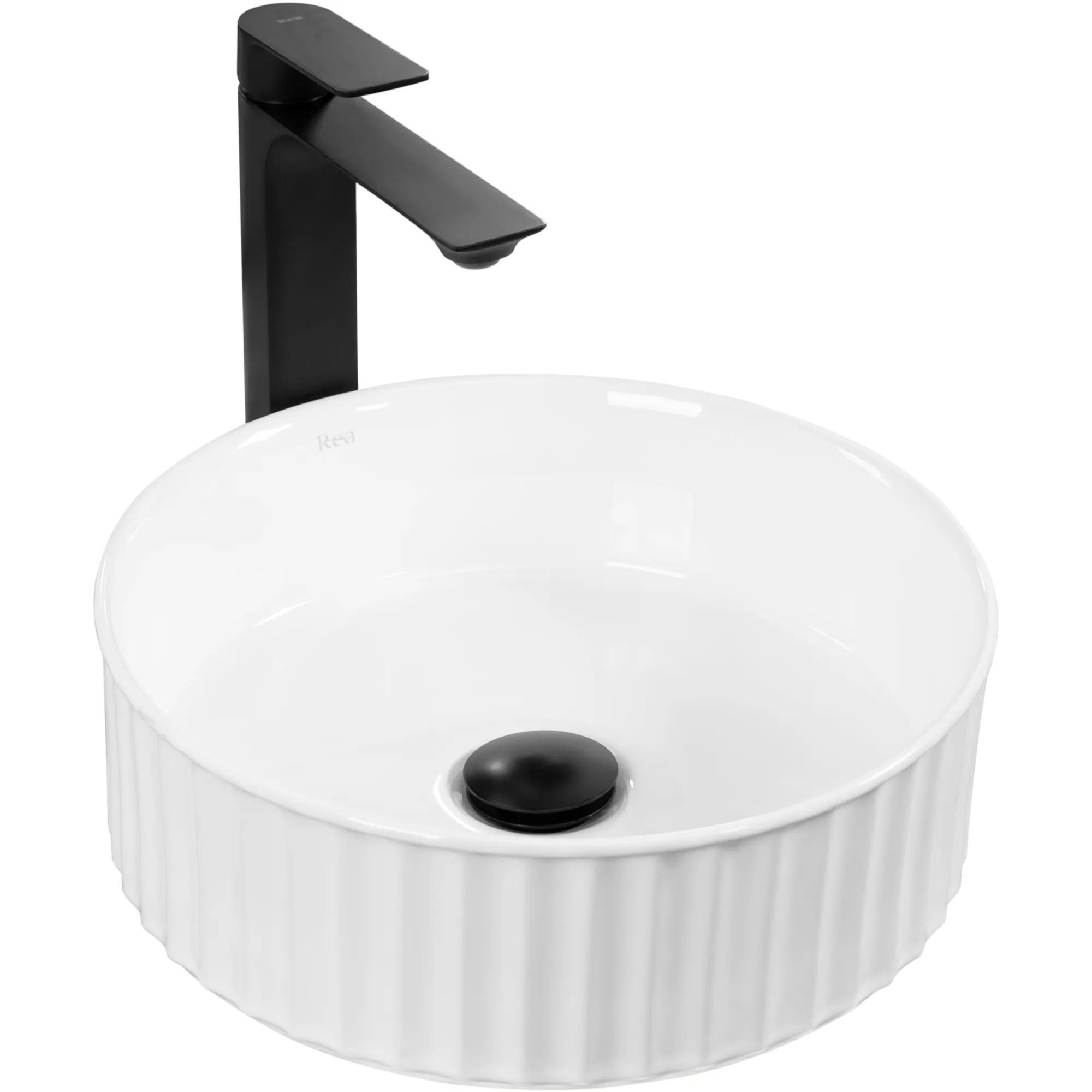 AUFSATZWASCHBECKEN Rea Charlotte - Weiß, Keramik (36.5/12/36.5cm) - REA