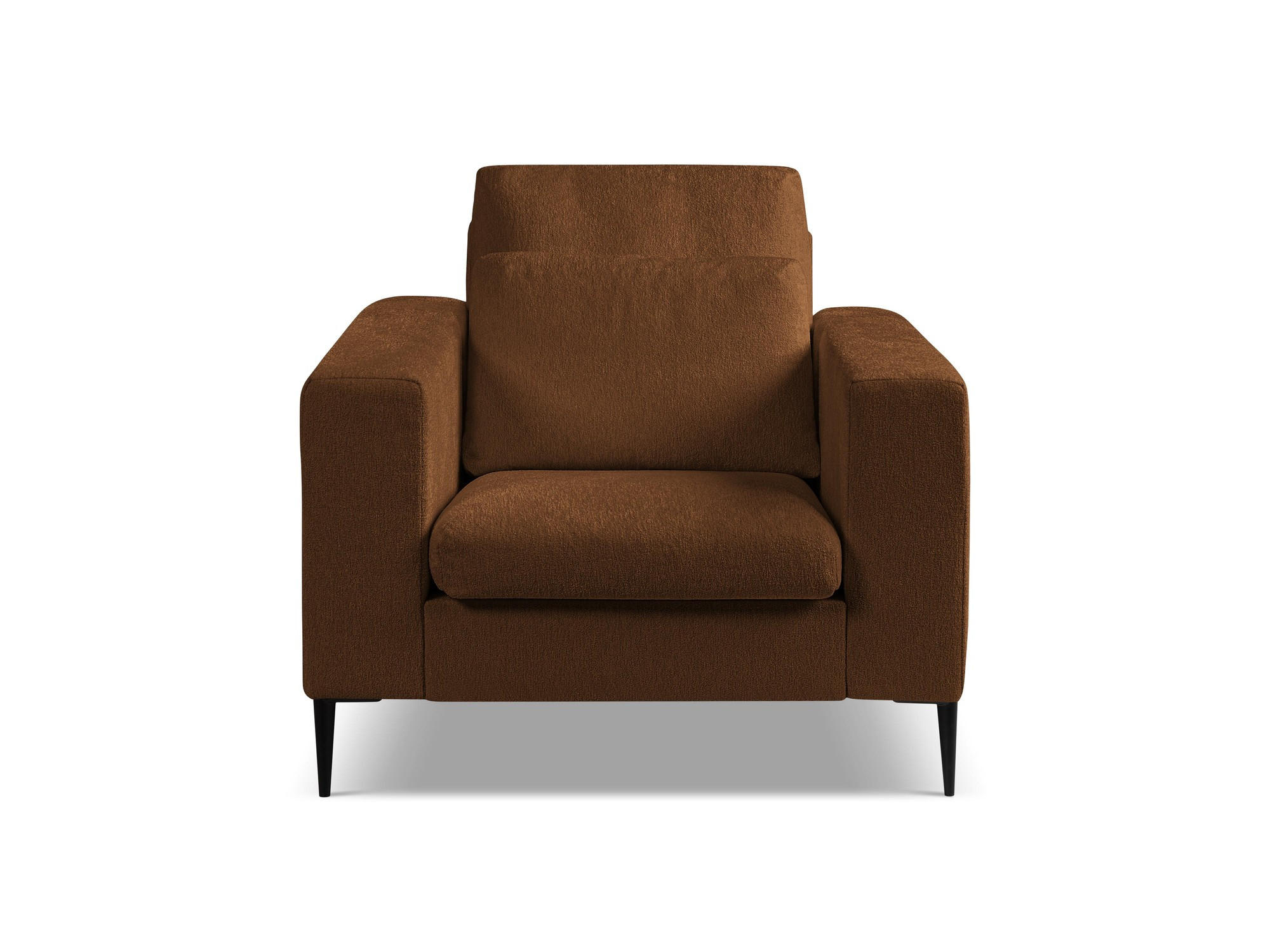 SESSEL Chenille Stoff Orange - Terra cotta/Schwarz, Holzwerkstoff/Textil (93/88/105cm) - Makamii
