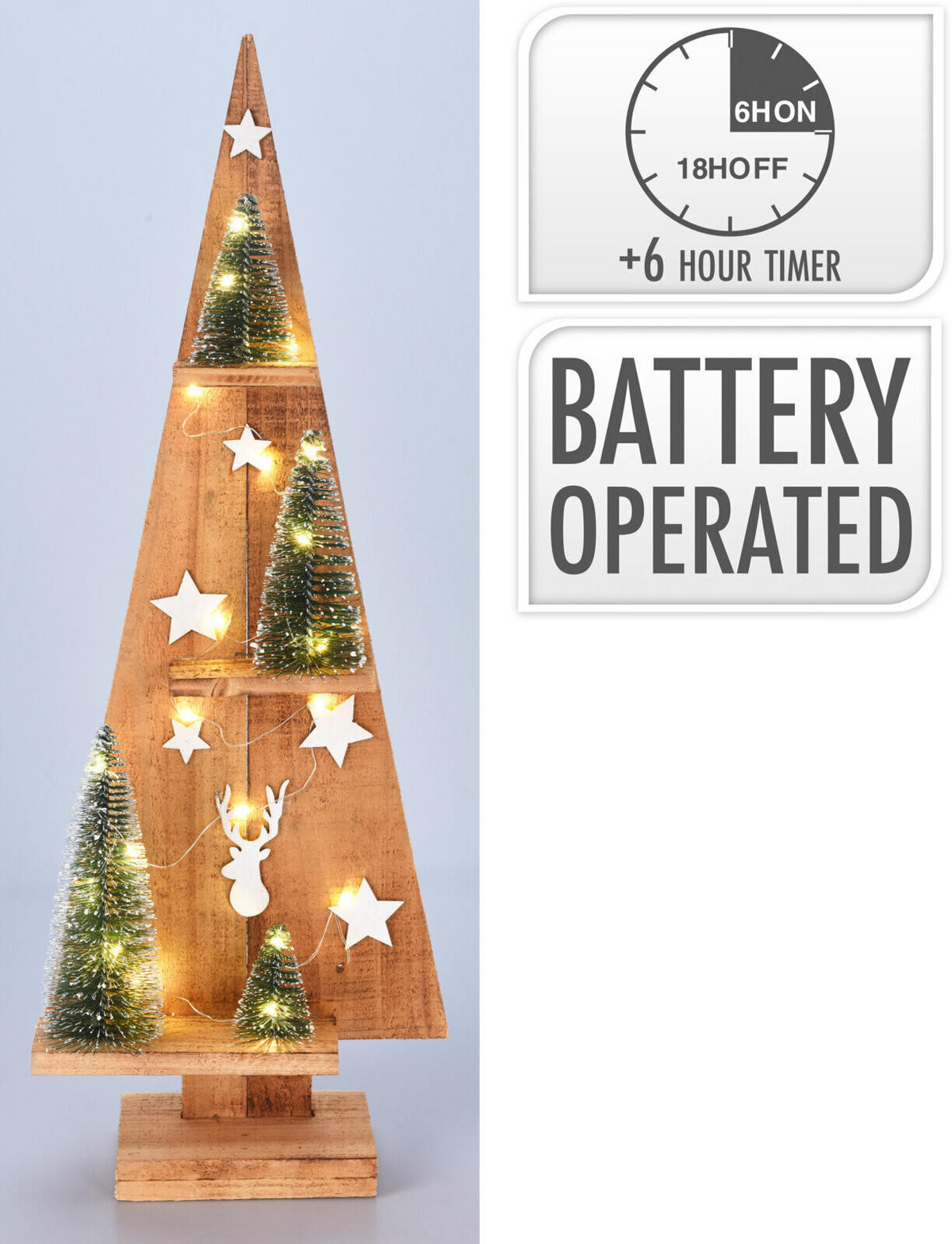DEKOFIGUR LED 70 cm - Beige, Holz (11/70/25cm) - Home Styling Collection