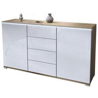 SIDEBOARD Faro Weiß Hochglanz - Weiß Hochglanz, Holzwerkstoff (138.5/75.5/35cm) - Vladon