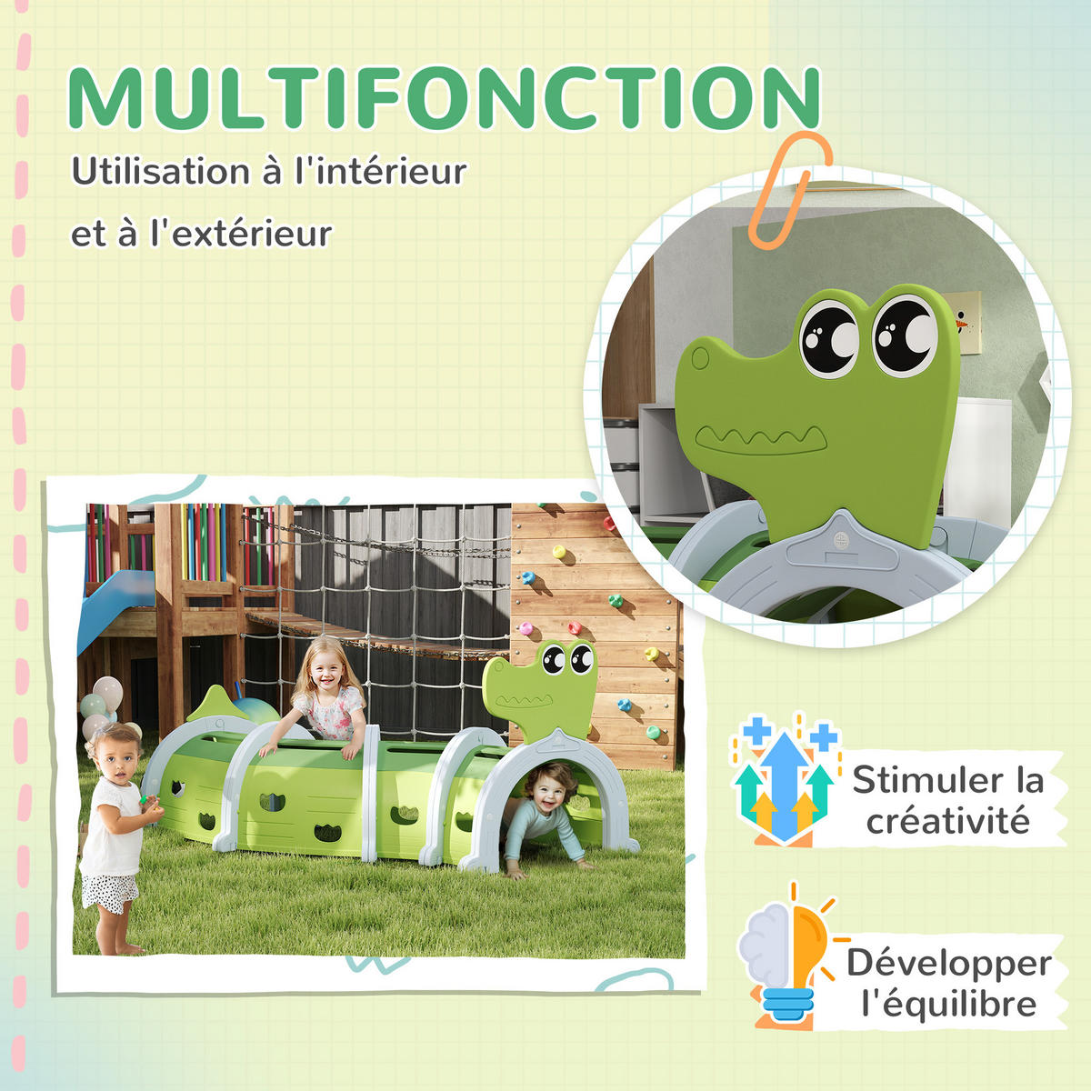 SPIELTUNNEL DE-18385 Grün - Grün, Kunststoff (88/92/194cm) - ComfortXL