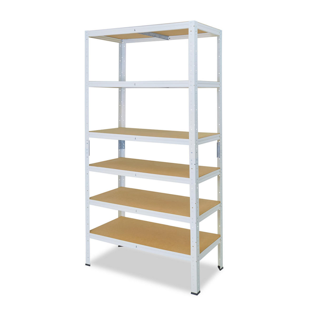 SCHWERLASTREGAL HOME 230x90x50 cm in weiß mit 6 Böden und 145 kg Traglast pro Boden - Creme, Metall (90/230/50cm) - shelfplaza