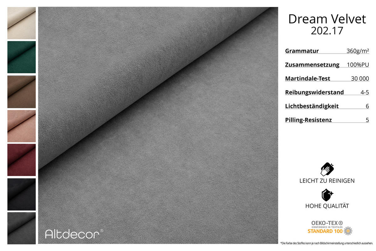 ECKSOFA mit Schlaffunktion und Bettkasten LIRA-L - 264x172x89 Grau - Grau, Holzwerkstoff/Textil (264/172cm) - ALTDECOR