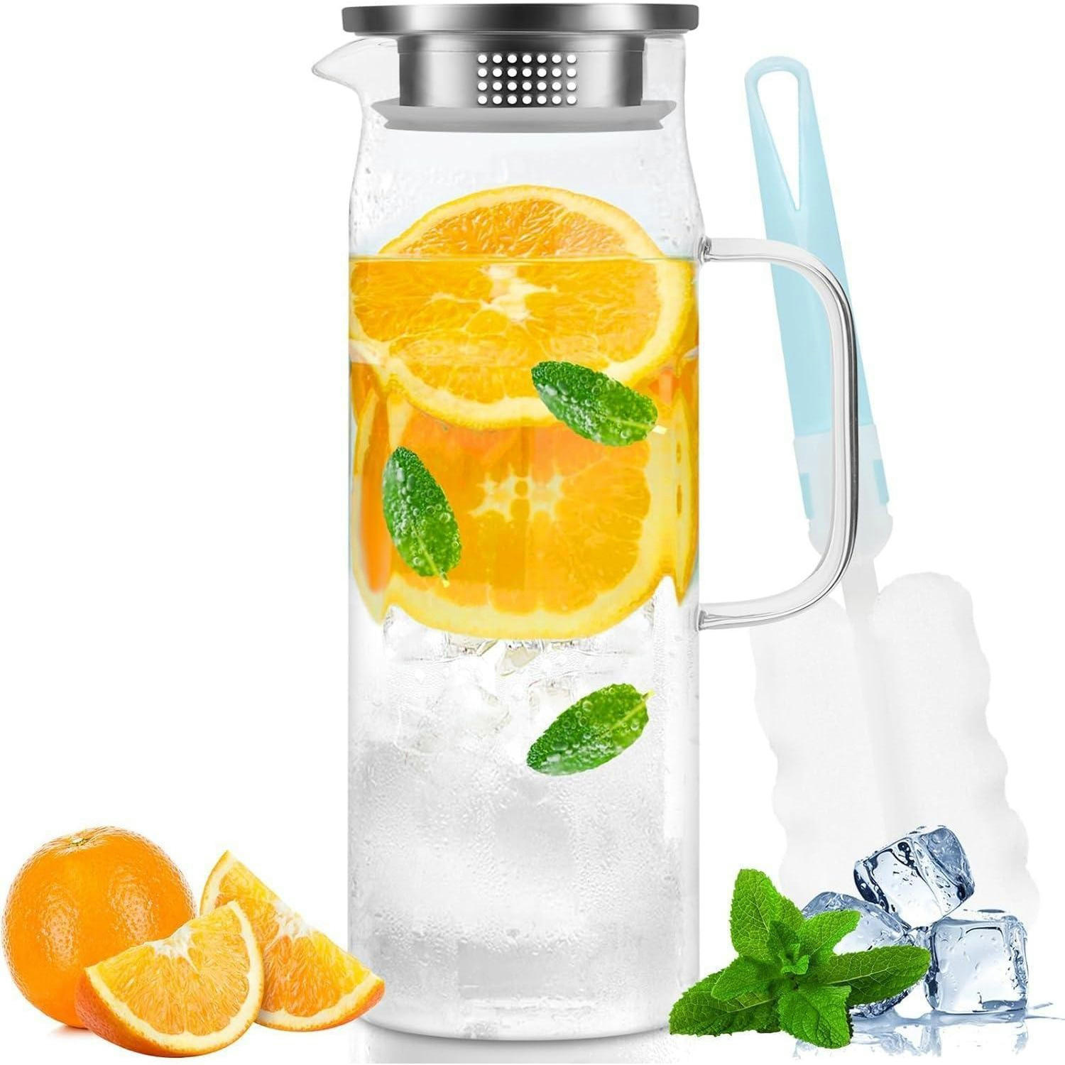 GLASKARAFFE 1.5 Liter mit Deckel - Transparent, Glas (9/9cm)