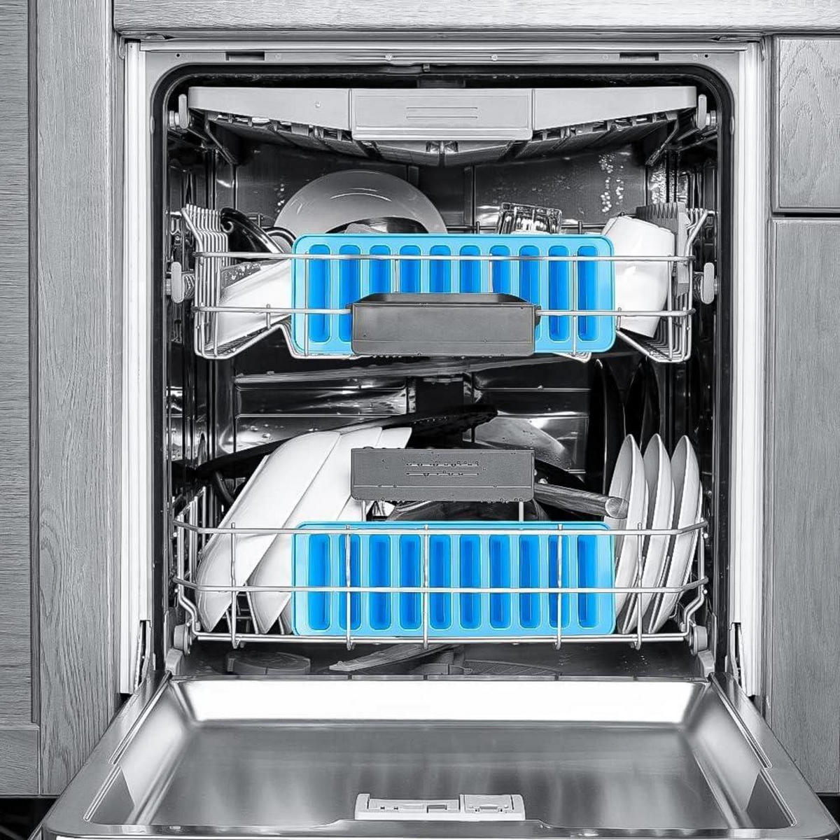 EISWÜRFELFORM Silikon 20er Set - Blau, Kunststoff (9.1/7.5/24.6cm)