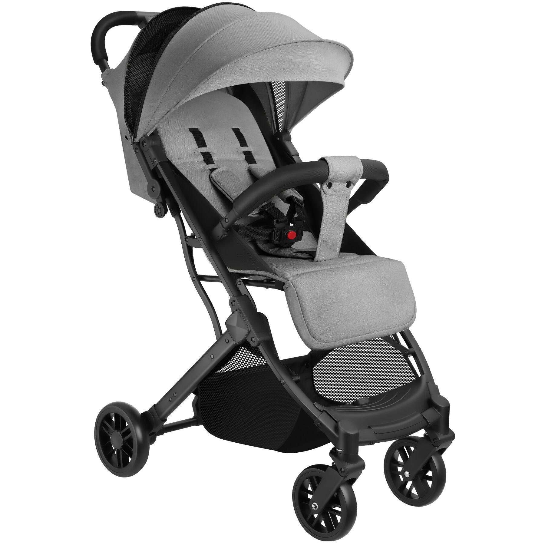 BUGGY-KINDERWAGEN Finn,für 0 bis 36 Monate geeignet, Belastbarkeit 15 kg,grau - Grau, Textil (95/51/105cm) - tectake