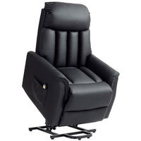 SESSEL mit Aufstehhilfe Kunstleder schwarz - Schwarz, Leder/Holzwerkstoff (80/104/94cm) - HOMCOM