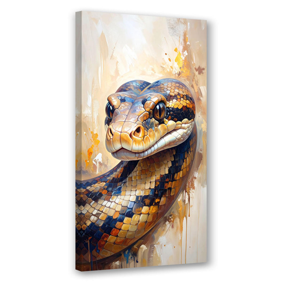 LEINWANDBILD Schlangenkopf Tiere Natur 60x120cm - Beige, Textil (60/120cm) - Feeby