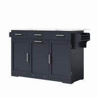 KÜCHENINSEL DE-41372 136/50-75/92 cm, klappbare Arbeitsplatte und Mülleimerschrank Grau - Grau, Holzwerkstoff (136/92/75cm) - ComfortXL