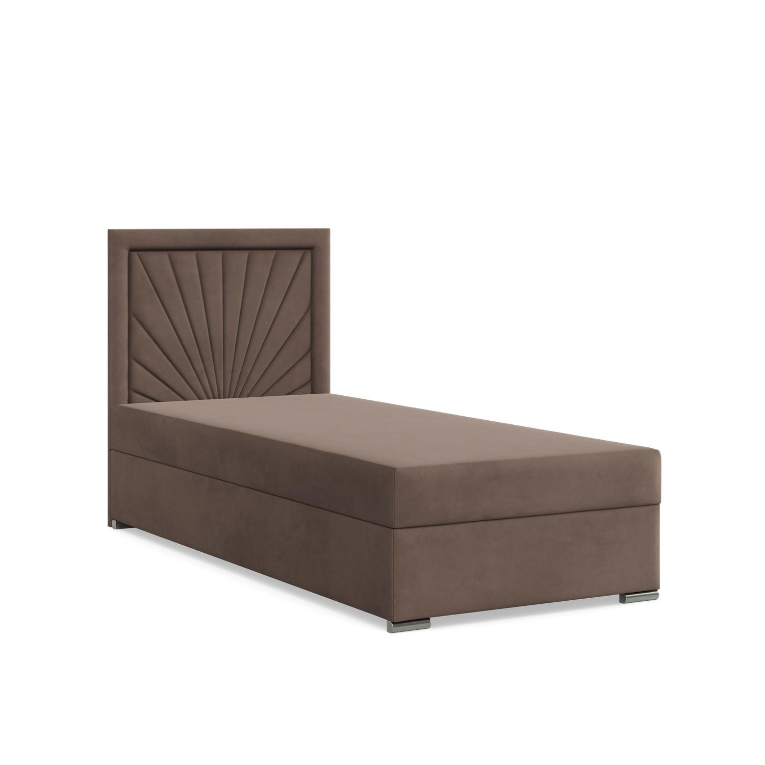 BOXBETT MIT KOPFTEIL 90x200 VICENZA, Braun - Braun, Textil (90/200cm) - Mebligo