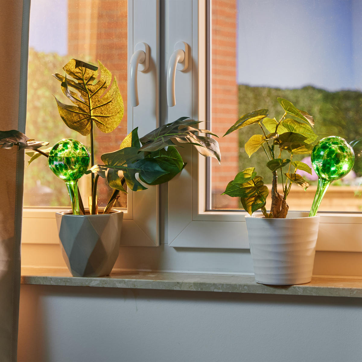 4XBEWÄSSERUNGSKUGEL - Grün, Glas (9/30/9cm) - Relaxdays