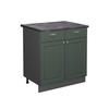 KÜCHENUNTERSCHRANK Fame-Line Grün-Gold Landhaus 80 cm, AP Anthrazit - Anthrazit/Grün, Holzwerkstoff (80/82/60cm) - Vicco