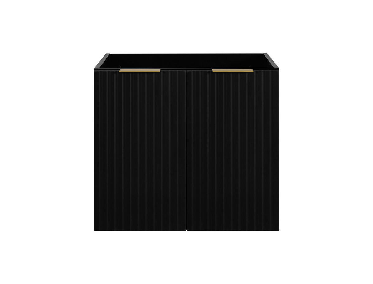 BADEZIMMER-SET, 57×46×180 cm, Eiche Craft / Schwarz, Griff Gold - Schwarz, Holzwerkstoff (180/57/46cm) - 3XE LIVING