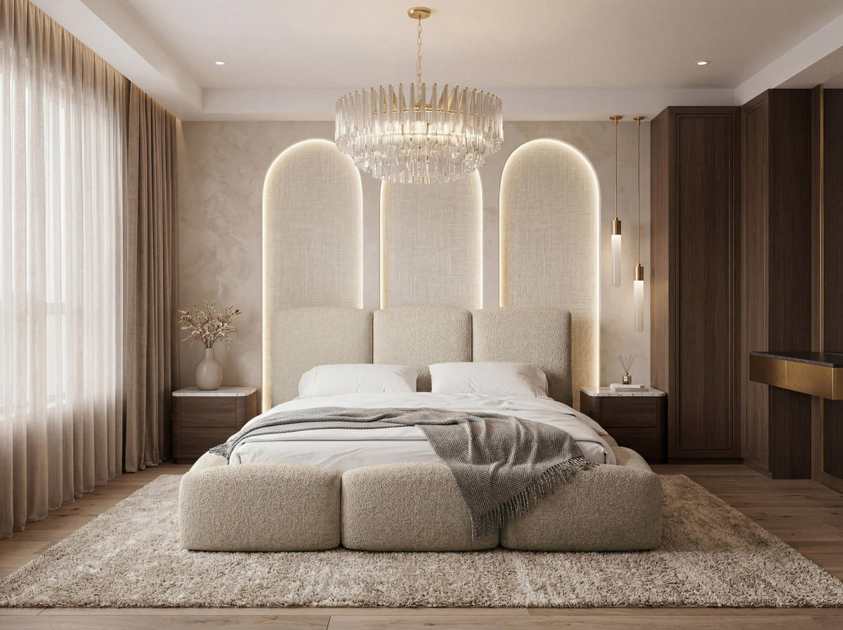POLSTERBETT Harmony mit Bettkasten, Beige Boucle 120x200 cm - Beige/Birkefarben, Holzwerkstoff/Kunststoff (120/200cm) - WFL GROUP