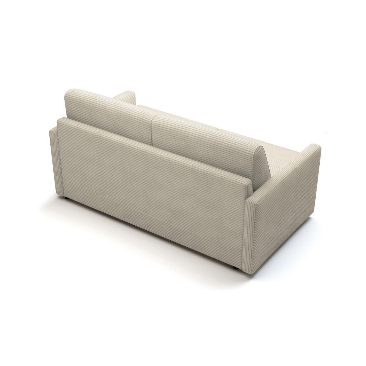 SOFA 3 sitzer aus elfenbeinfarbenem Cord umbaubar giulia 175/100/87 cm - Weiß, Holz (100/87/102cm) - Calicosy