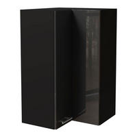 ECKHÄNGESCHRANK Essen W14/60 Graphit Hochglanz / Schwarz Matt 60 / 60 / 96cm - Schwarz/Graphitfarben, Holz/Holzwerkstoff (60/96/60cm) - Feldmann-Wohnen