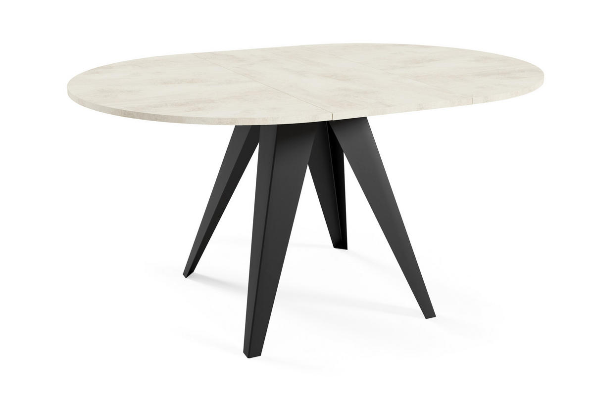 ESSTISCH Gerda - Creme/Schwarz, Holzwerkstoff/Metall (90/90/76cm) - Meblini