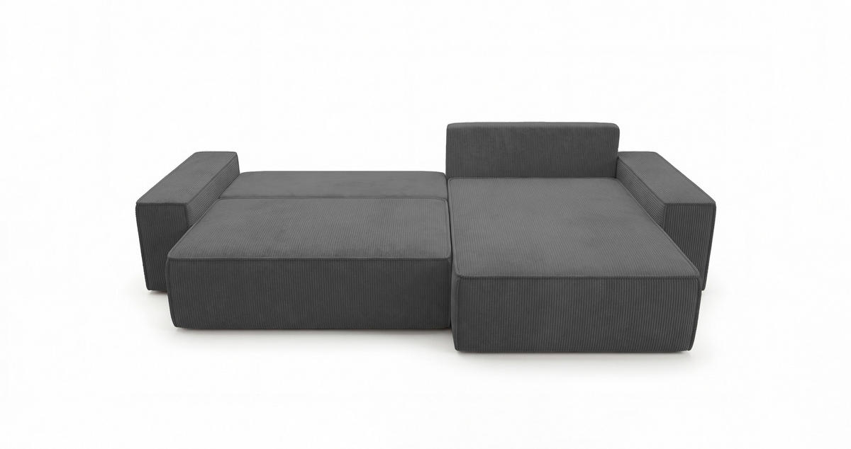 ECKSOFA California mit Schlaffunktion Hellgrau Rechts - Grau, Textil (280/184cm) - Cornero