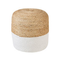 POUF Dalama 46/46/48 cm - Beige, Naturmaterialien (46/48/46cm) - Beliani