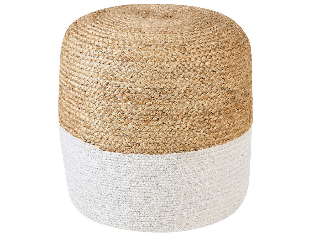 POUF Dalama 46/46/48 cm - Beige, Naturmaterialien (46/48/46cm) - Beliani