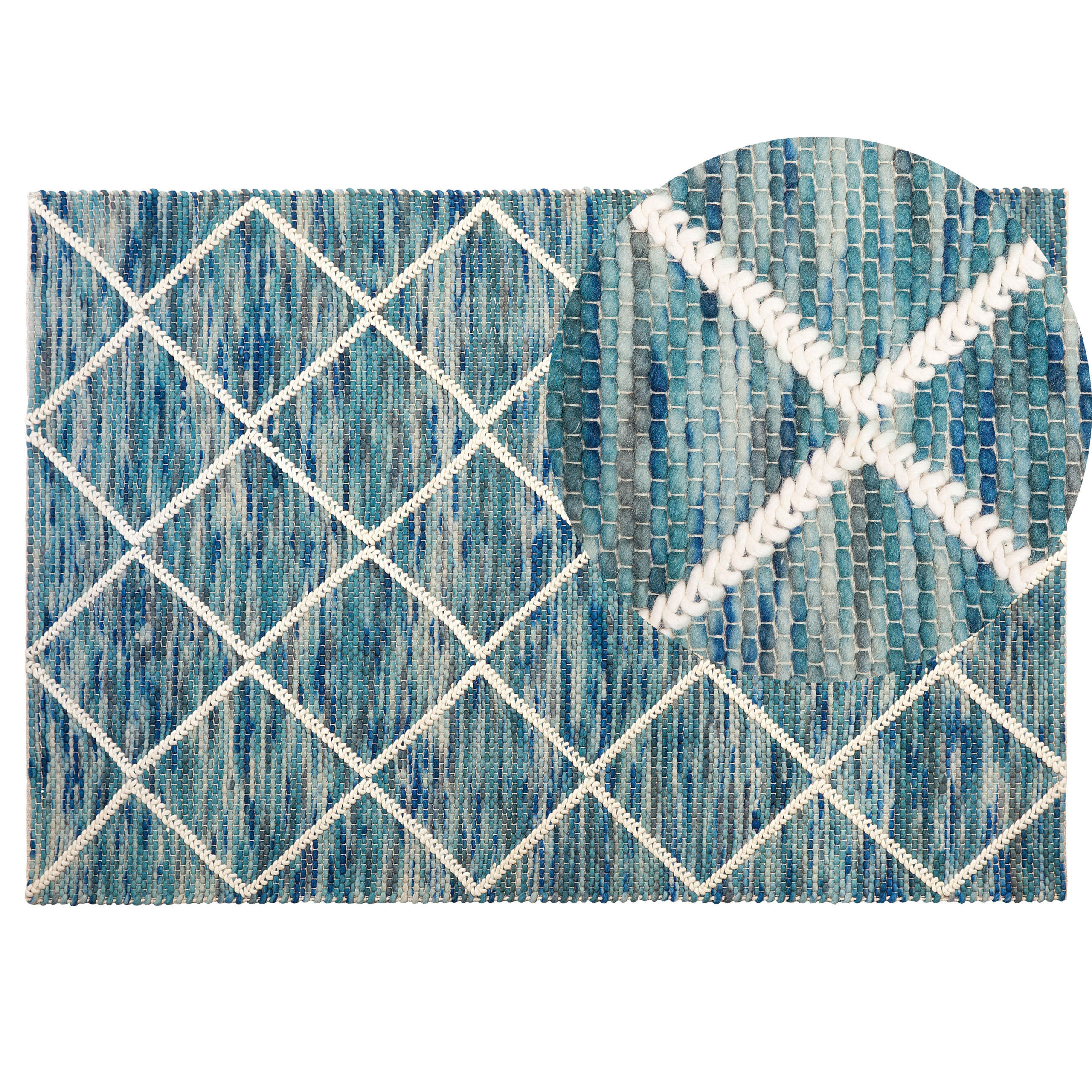 KURZFLOR-TEPPICH Belenli 200/140 cm - Blau, Textil (140/200cm) - Beliani