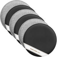 SITZKISSEN zum Wenden Filz und Kunstleder 6er Set - Hellgrau, Textil (40/40/2cm) - Miqio Design